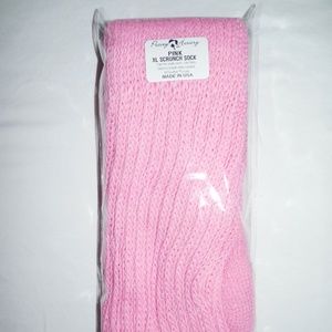 NEW HOOTERS UNIFORM XL LENGTH SCRUNCHIE SOCKS PASTEL PINK ONE SIZE